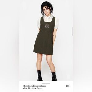 BNWT Disturbia Mycelium Embroidered Mini Pinafore Dress Size 12